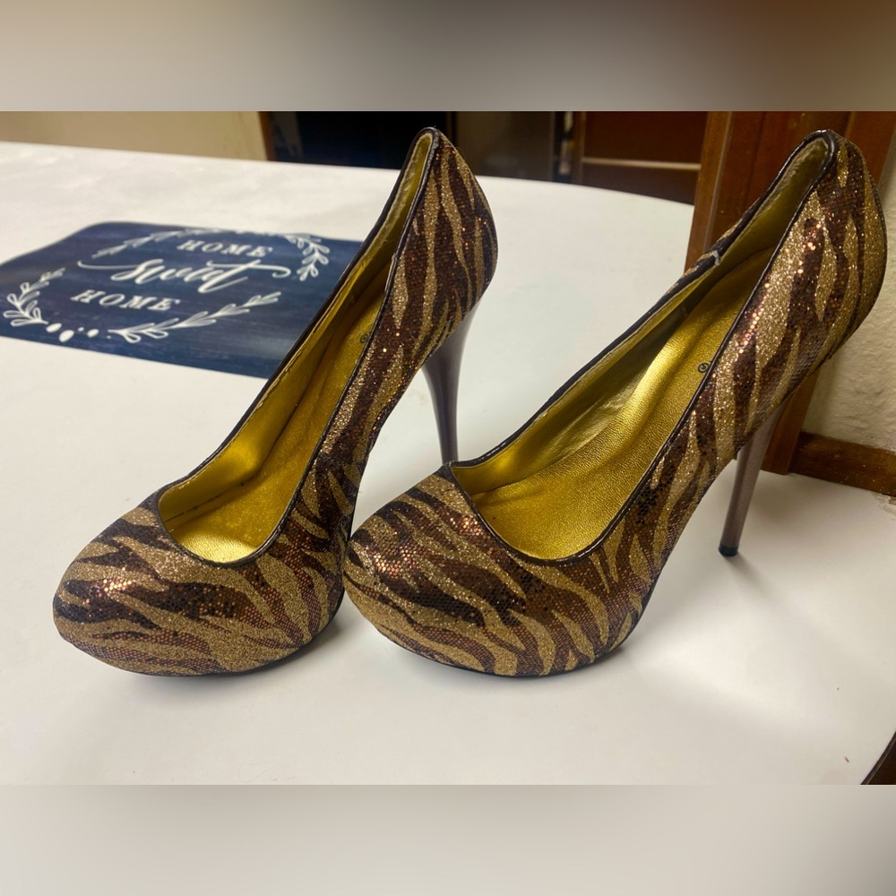 Glittered Leopard high heels
